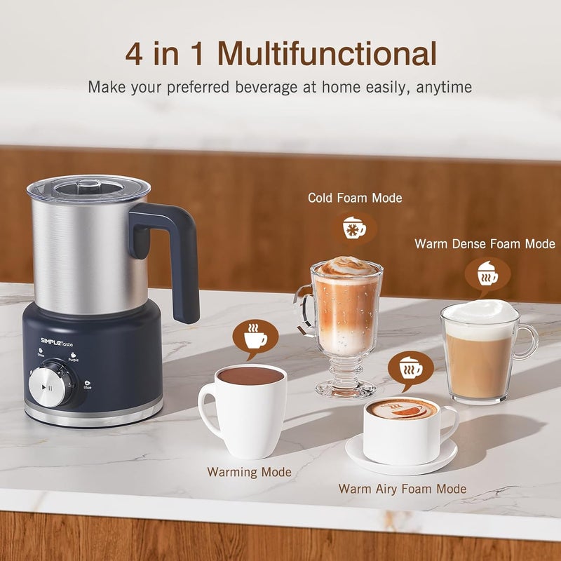 SIMPLETASTE Milk Frother, 4 in 1 Electric Milk Steamer, 16.91oz/500ml Automatic Warm and Cold Foam Frother for Coffee, Latte, Macchiato, Cappuccino, Hot Chocolate, Easy to Clean - Image 2